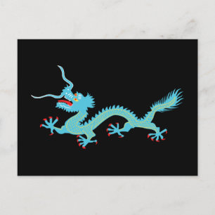 Cartão Postal Dragão Azul-Chinês