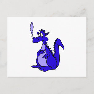Cartão Postal Dragão Azul com fumaça