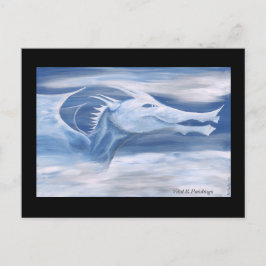 Cartão Postal Dragão Branco e Azul