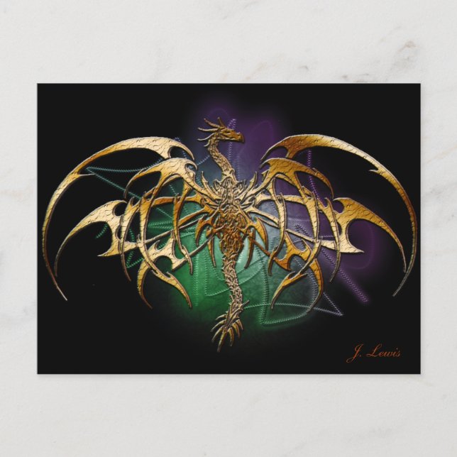 Cartão Postal Dragão Bronzado (Frente)