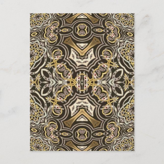 Cartão Postal Dragão Celta Delight Caleidoscópio Mandala (Frente)