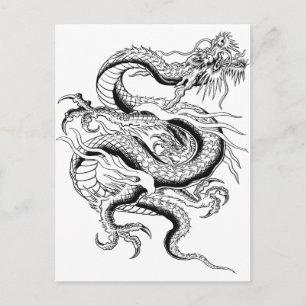 Cartão Postal Dragão chinês afortunado