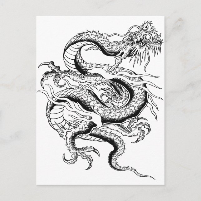 Cartão Postal Dragão chinês afortunado (Frente)