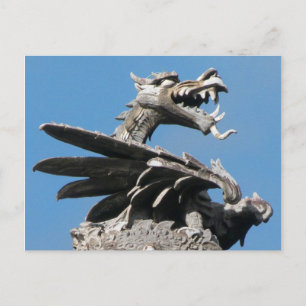 Cartão Postal Dragão, City Hall Cardiff, País de Gales, Reino