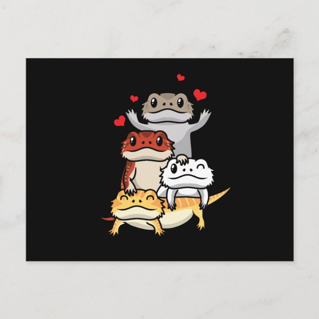 Cartão Postal Dragão Cute Bearded Pogona (Frente)