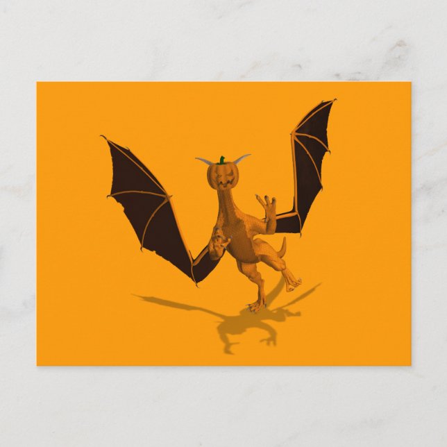 Cartão Postal Dragão de Abóbora Laranja (Frente)