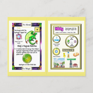 Cartão Postal Dragão de Mesa Periódico - Placa de Hidrogênio