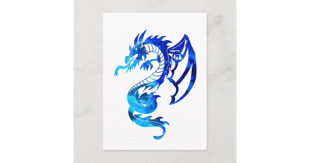 Pranchetas Tatuagem azul medieval da fantasia do dragão de