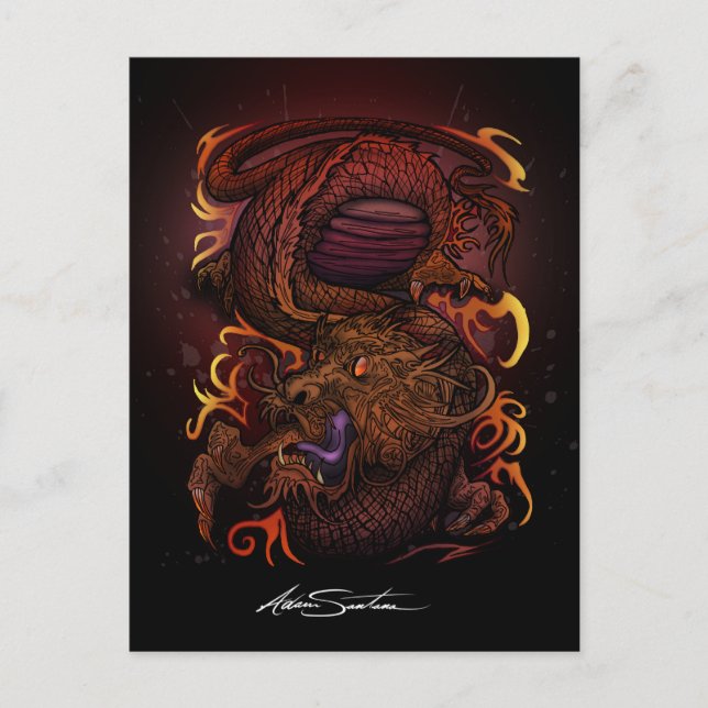 Cartão Postal Dragão (Design de Assinatura) (Frente)