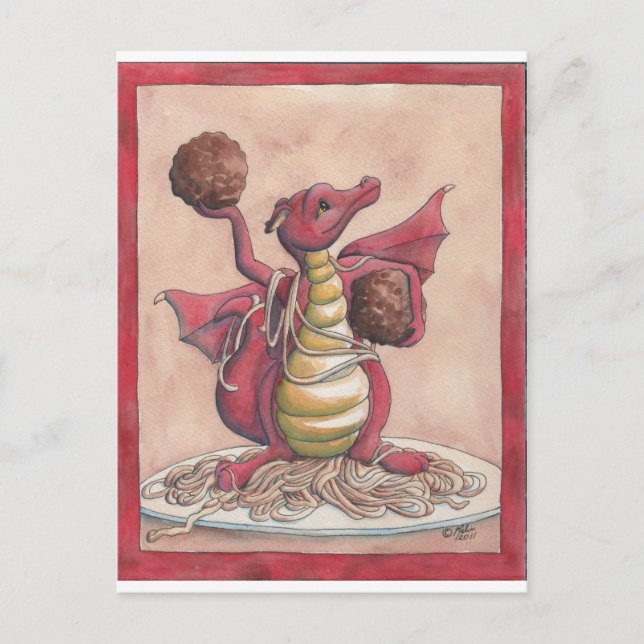 Cartão Postal Dragão dos espaguetes do vôo (Frente)