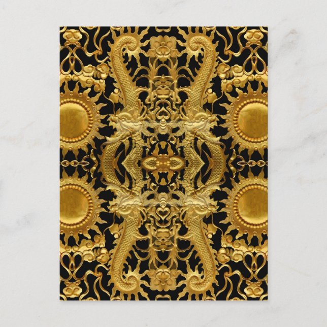 Cartão Postal dragão dourado (Frente)