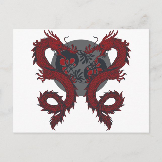 Cartão postal Dragão Duplo (Frente)
