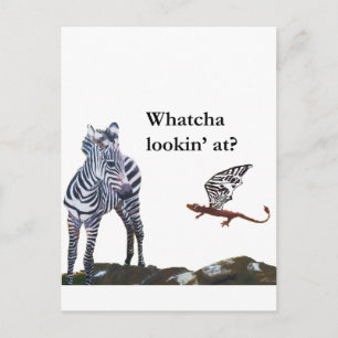 Cartão Postal Dragão e zebra