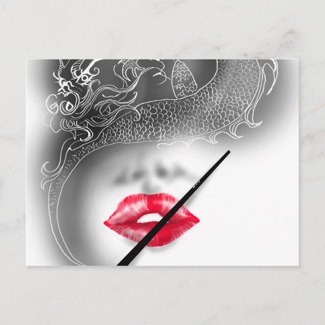 Cartão Postal Dragão feminino (Frente)