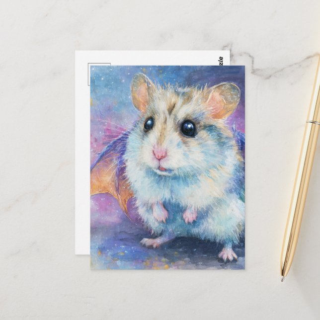 Cartão Postal Dragão Hamster Doce (Frente/Verso In Situ)