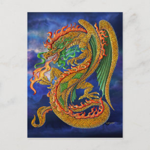 Cartão Postal Dragão ouro
