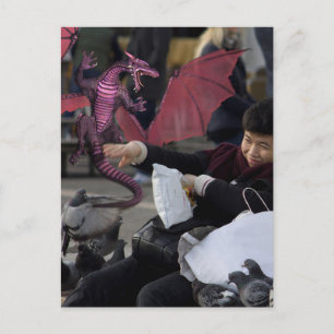 Cartão Postal Dragão Rosa Em Veneza, Itália