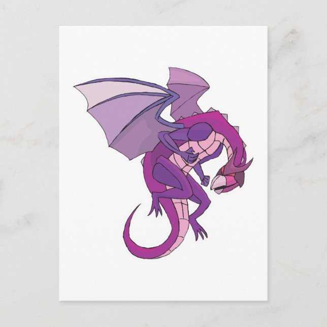 Cartão Postal dragão roxo (Frente)