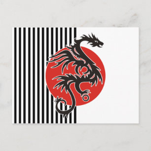 Cartão Postal Dragão Sol - preto vermelho branco + suas ideias