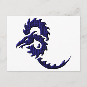 Cartão Postal Dragão Tribal Azul