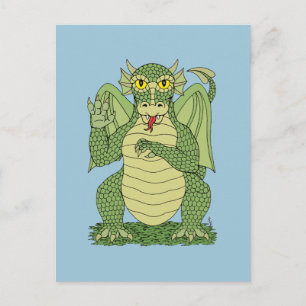 Cartão Postal Dragão Verde