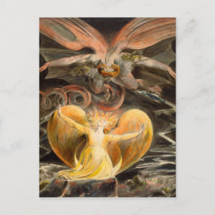 Cartão Postal Dragão Vermelho excelente e a Mulher Vestida com S