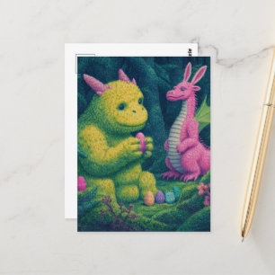 Cartão Postal Dragões de Páscoa