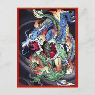 Cartão Postal Dragões Duplos