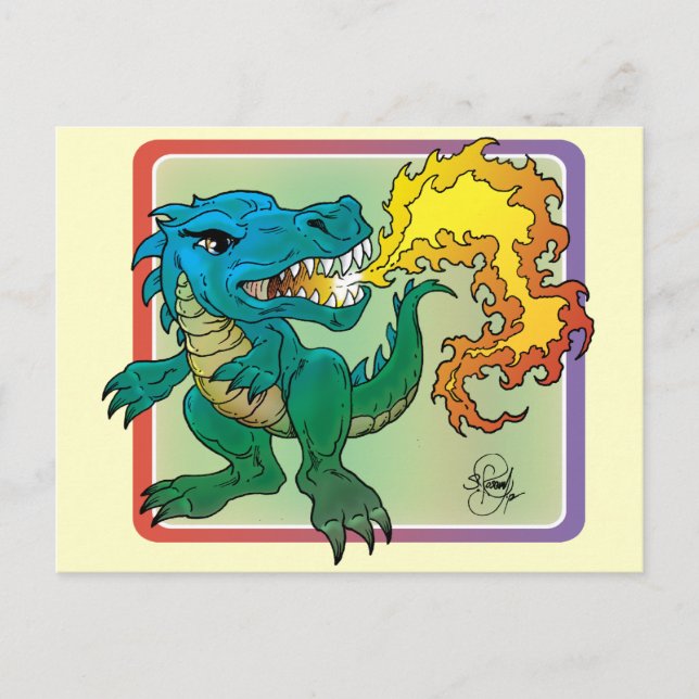 Cartão Postal Dragon Art inspirado por Scott Rosema (Frente)