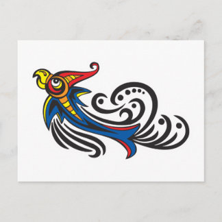 Cartão Postal Dragon Bird Tribal Design