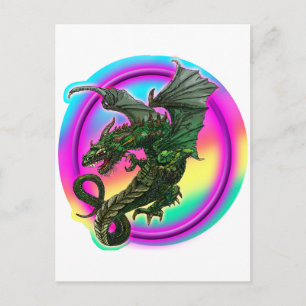 Cartão Postal Dragon design