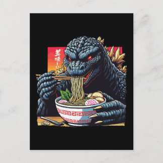 Cartão Postal Dragon eating ramen 