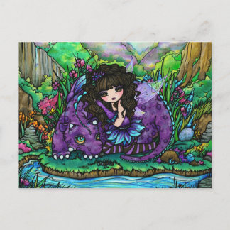 Cartão Postal Dragon Fairy Fantasy Art Postcard by Hannah Lynn