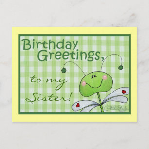 Cartão Postal Dragon Fly Birthday personaliza