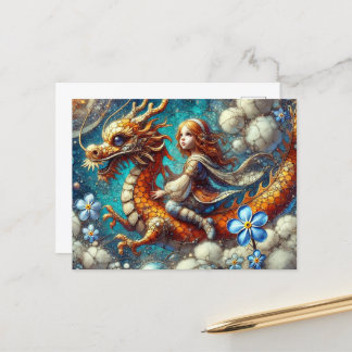 Cartão Postal Dragon Girl