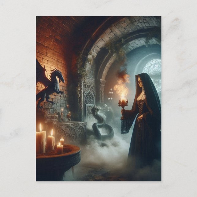 Cartão Postal Dragon Nun Horror (Frente)