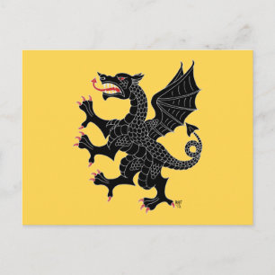 Cartão Postal Dragon Rampant Sable
