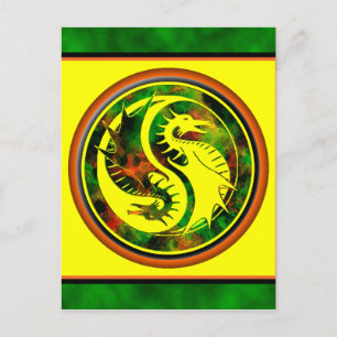 Cartão Postal Dragon Yin Yang