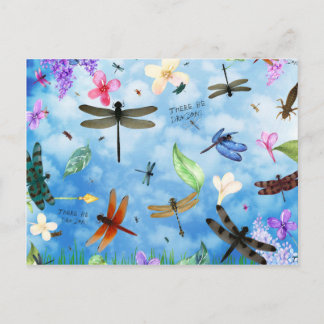 Cartão Postal dragonfly art nola kelsey