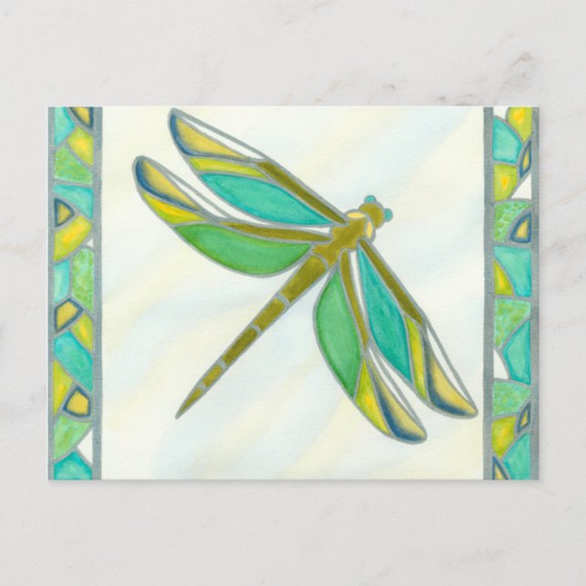 Cartão Postal Dragonfly de Pastel Luminoso por Vanna Lam (Frente)