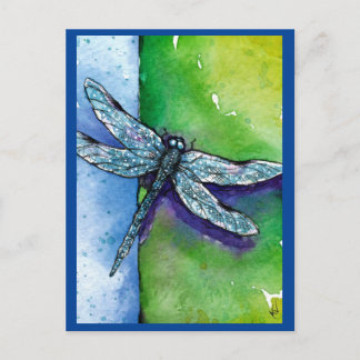 Cartão Postal Dragonfly, inseto, natureza, lago norte postal