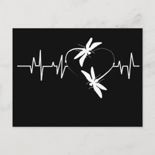 Cartão Postal Dragonfly Lover Gift  Dragonfly Heartbeat Engraçad