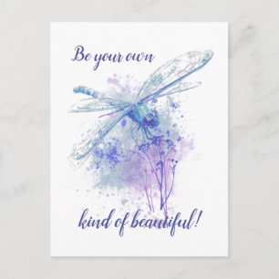 Cartão Postal Dragonfly Original em Blue Mauve Nature