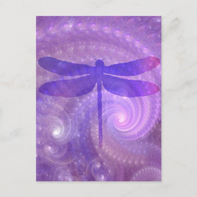 Cartão Postal Dragonfly Roxo (Frente)