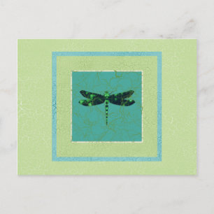 Cartão Postal Dragonfly Verde