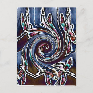 Cartão Postal Dragonfly Wave Abstrato Nature