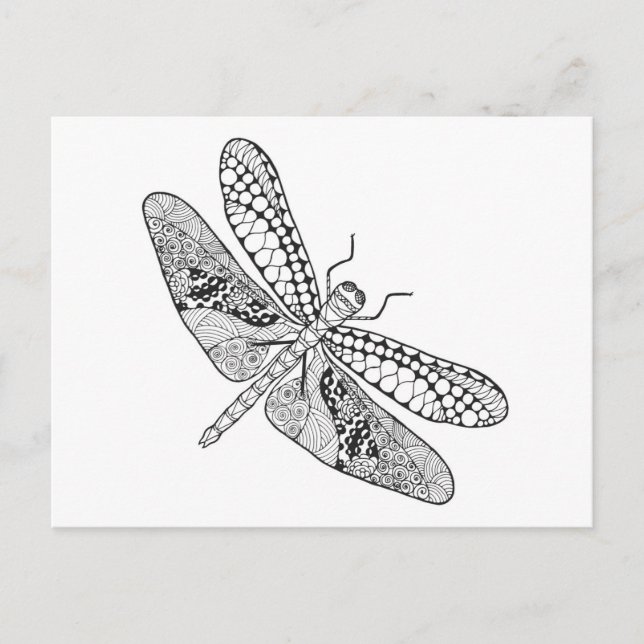 Cartão Postal Dragonfly Zendoodle (Frente)