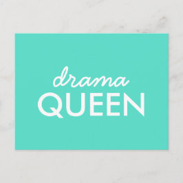 Cartão Postal Drama Queen | Moderna Trendy Aqua Green Cote