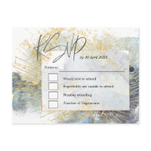 Dramatic Blue Ombre Watercolor Dourado Casamento R