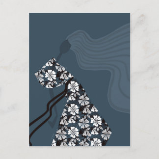 Cartão Postal Dramatic Silhouette Elegant Glam Fashion Art